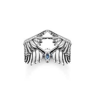 Thomas Sabo Ring Phoenix Wing With Blue Stones Silver