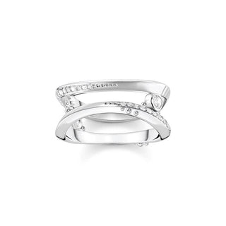 Thomas Sabo Ring wave with white stones