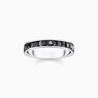 Thomas Sabo Ring with Black Stones - Pave Silver