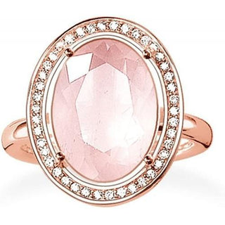 Rose Gold Round Quartz Ring