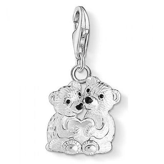 Silver Bear Couple Charm