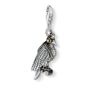 Thomas Sabo Silver, Black, Brown & Yellow Enamel Falcon Charm