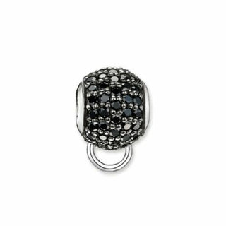 Thomas Sabo Silver Black Cubic Zirconia Charm Carrier Bead