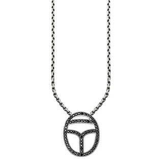 Thomas Sabo Silver Black Cubic Zirconia Scarab Symbol Necklace