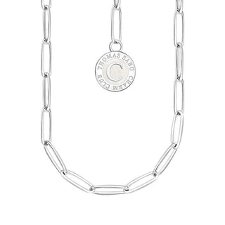 Thomas Sabo Silver Charm Necklace with White Charmista Disc