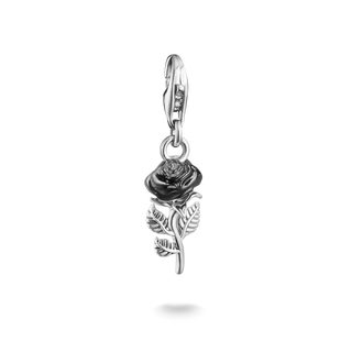 Thomas Sabo Silver Charm Pendant Rose Enamel True Romance