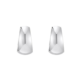 Chunky trapezoidal hoop earrings in polished 925 sterling silver with a lightweight, 90s-inspired design.