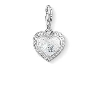 Silver Cubic Zirconia Heart Charm