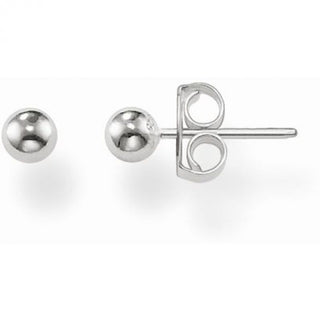 Silver Dots 4mm Round Stud Earrings