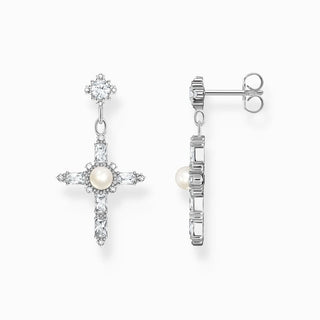 Thomas Sabo Silver Earrings Cross Romance