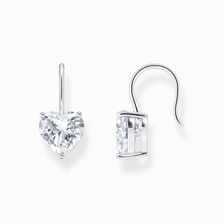 Thomas Sabo Silver Earrings with White Heart-Shaped Stone