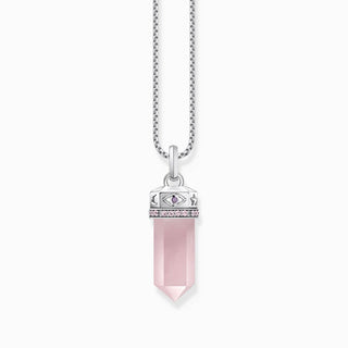 Thomas Sabo Silver Hexagonal Pendant with Rose Quartz