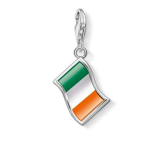 Silver Ireland flag green/white/orange Enamel Charm