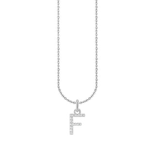 Thomas Sabo Silver Necklace with Letter F & White Stones