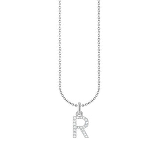 Thomas Sabo Silver Necklace with Letter R & White Stones