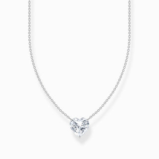 Thomas Sabo Silver Necklace with White Heart-Shaped Stone