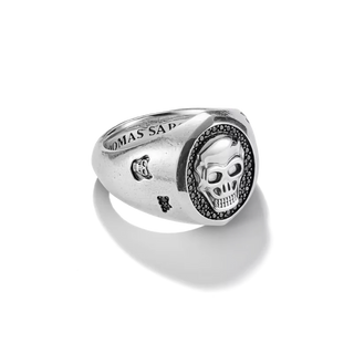 Thomas Sabo Silver Signet Ring Skull Relief Rebel Icons