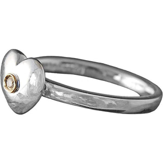 Silver Sweet Heart Gold Ring