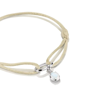 Thomas Sabo Silver Textile Bracelet Beige Connect