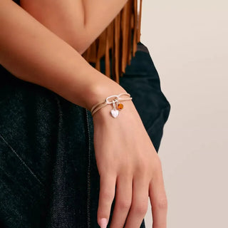 Thomas Sabo Silver Textile Bracelet Beige Connect
