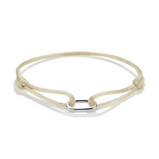 Thomas Sabo Silver Textile Bracelet Beige Connect