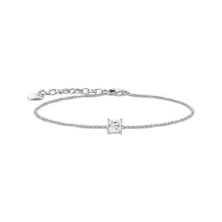 Thomas Sabo Silver bracelet with Square Pendant and White Zirconia