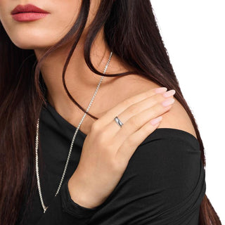 Thomas Sabo Sleek Blackened Line Recycled Sterling Silver Band Ring