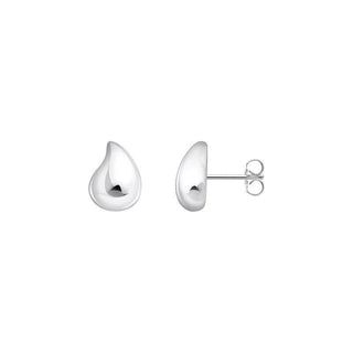 Elegant Thomas Sabo small silver ear studs in a polished, organic drop shape crafted from 925 sterling silver.