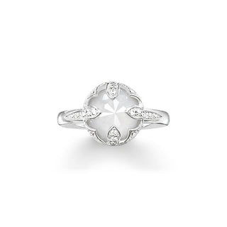 Solitaire ring white lotus Women Ring