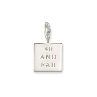 Sterling Silver 40 & Fab Charm