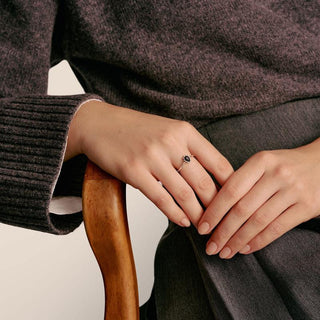 Thomas Sabo Sterling Silver Black Drop Ring