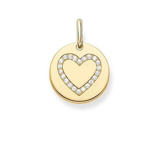 Sterling Silver Heart Disc Pendant