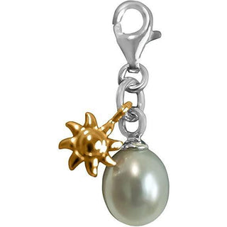 Sun Bead Charm Silver Plated