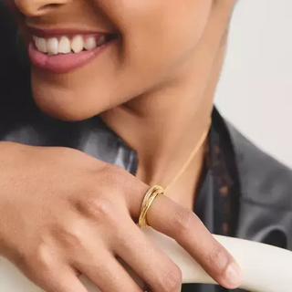 Thomas Sabo Together 18k Gold Plated Double Ring with White Zirconia