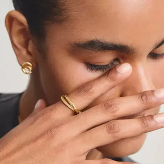 Thomas Sabo Together 18k Gold Plated Double Ring with White Zirconia