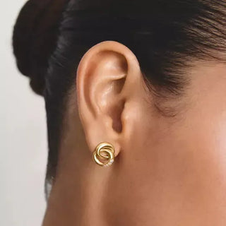 Thomas Sabo Together 18k Gold Plated Ear Studs with White Zirconia