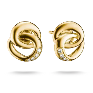 Thomas Sabo Together 18k Gold Plated Ear Studs with White Zirconia