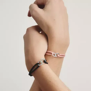Thomas Sabo Together Black Textile Bracelet with White Zirconia