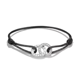 Thomas Sabo Together Black Textile Bracelet with White Zirconia