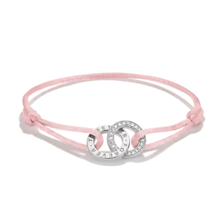 Thomas Sabo Together Pink Textile Bracelet Recycled Swith White Zirconia