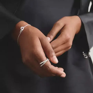 Thomas Sabo Together Sterling Silver Double Ring with White Zirconia