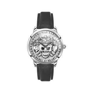 Thomas Sabo menâ€™s watch Rebel Spirit 3D skulls, silver