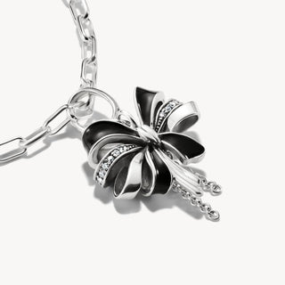 Thomsa Sabo Elegant Black Enamel Bow Connect Charm