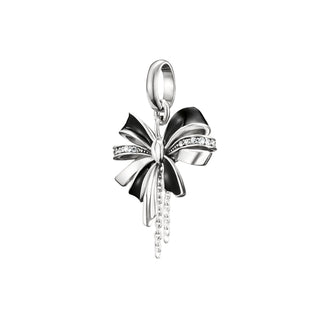 Thomsa Sabo Elegant Black Enamel Bow Connect Charm
