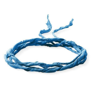 Blue Silk Ribbon Charm Necklace