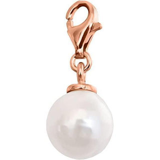 Charm Pendant Rose Gold-Plated Silver with White Pearl