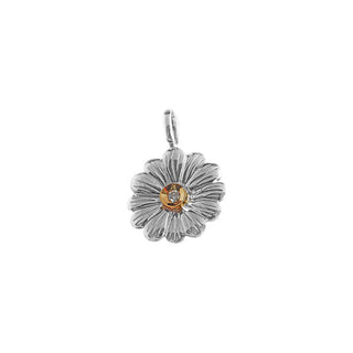 Cloverleaf Pendant with Eyelet with Gold Diamonds Silver Sweet + Diamond