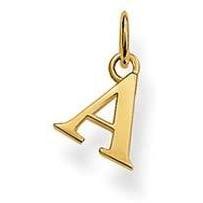 Gold Plated Letter A Pendant Charm