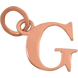 Letter G Special Addition Pendant with Eyelet Silver Rose Gold-Plated