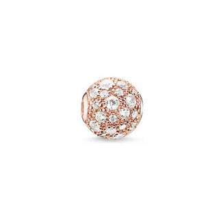 Rose Gold Plated Cubic Zirconia Crushed pavé Bead